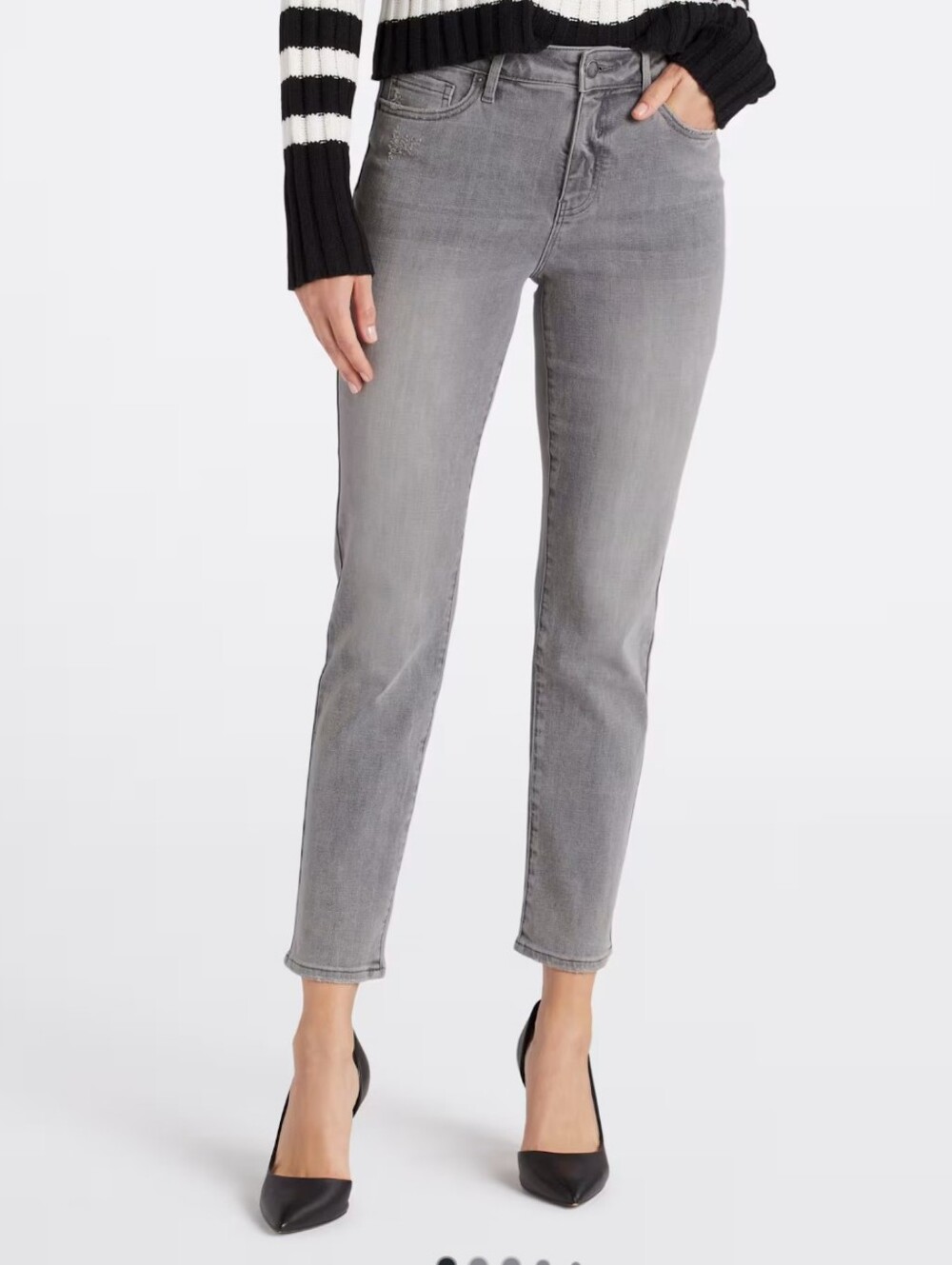Retail $100 Cosmic Blue Love Millie Eco Slim Harvest Moon Distressed Grey Jean